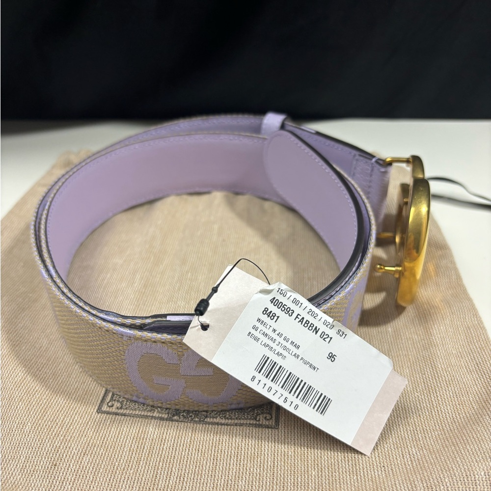 Gucci Women Size Marmont Jumbo GG Canvas Wide Belt - Picture 3 of 8